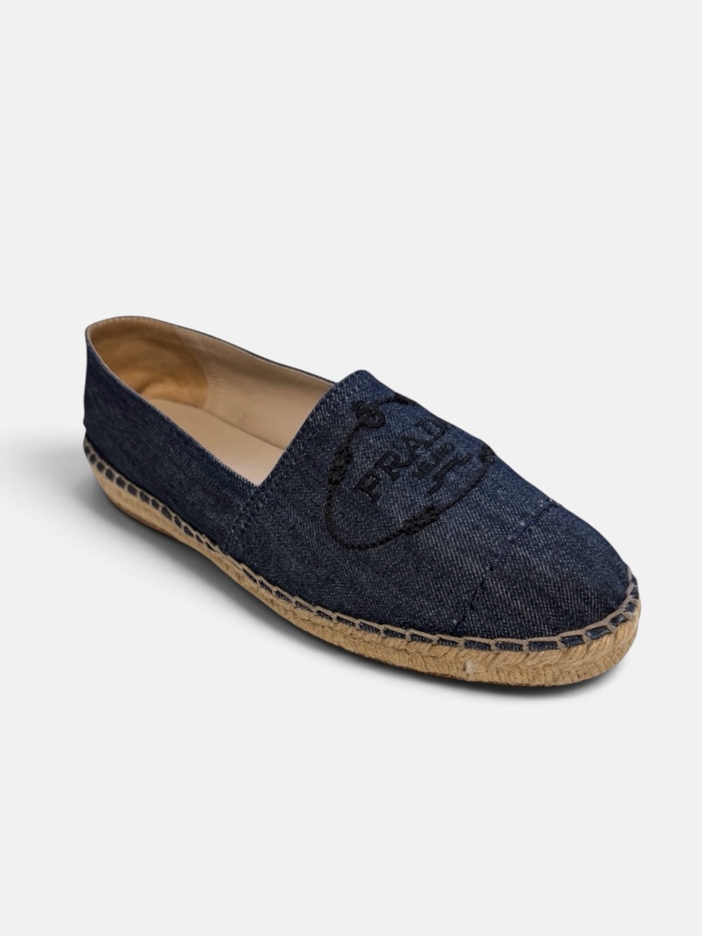 Prada Denim Logo Espadrilles | Size 39.5